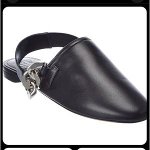 Givenchy G Chain Leather Mule Shoes Size 7 Black